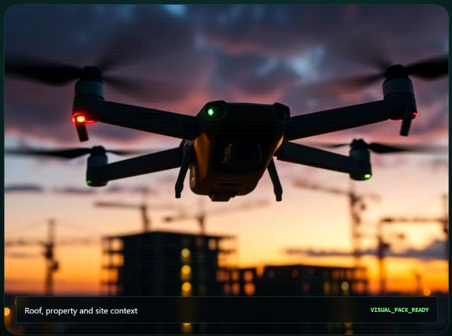 Drone capturing aerial property imagery